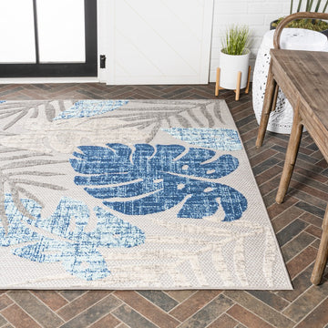 Monstera Tropical Leaf High-low Indoor/outdoor Area Rug